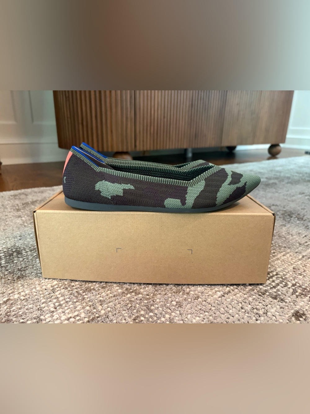 ROTHY’s Women’s Camouflage Slip-On Ballet Flat - Green & Black- size 8.5